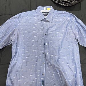 Robert Graham Light Blue and White Casual Shirt